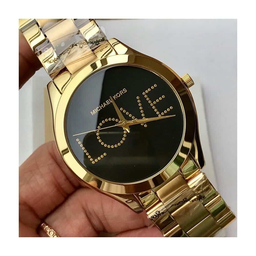 Michael Kors Gold Watch with Black Dial